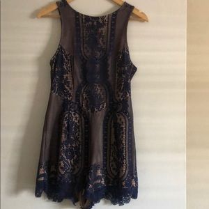 Royal Blue Angel Biba lace romper